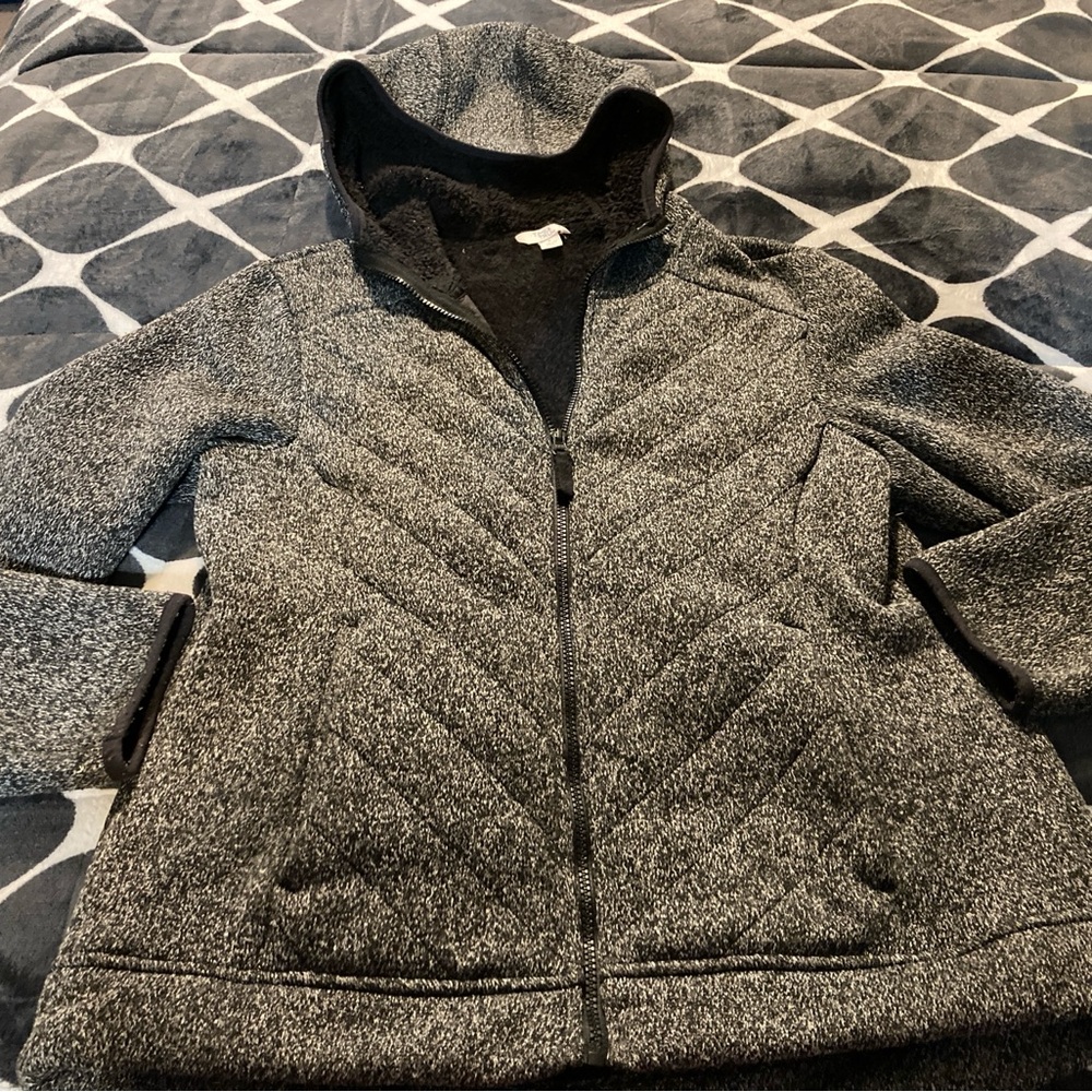 Time and Tru Women's large Sweater Fleece Jacket With Sherpa - Picture 2 of 6